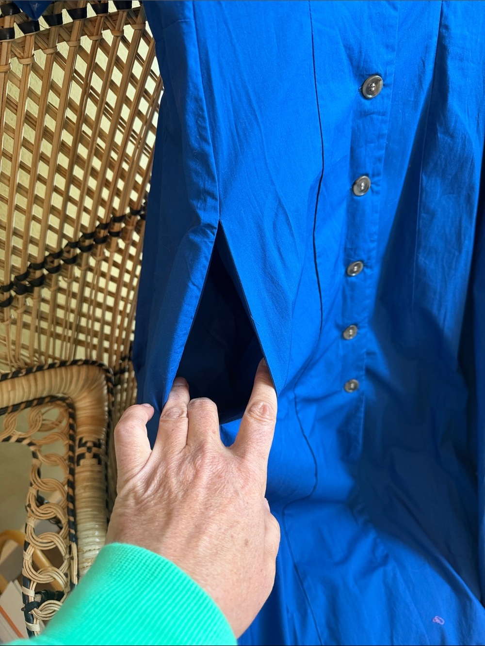 Banana Republic Cobalt Blue Button-Front Midi Dress - Picture 3 of 5